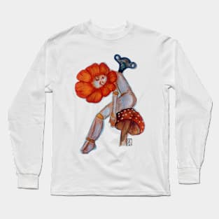Orange Flower Long Sleeve T-Shirt